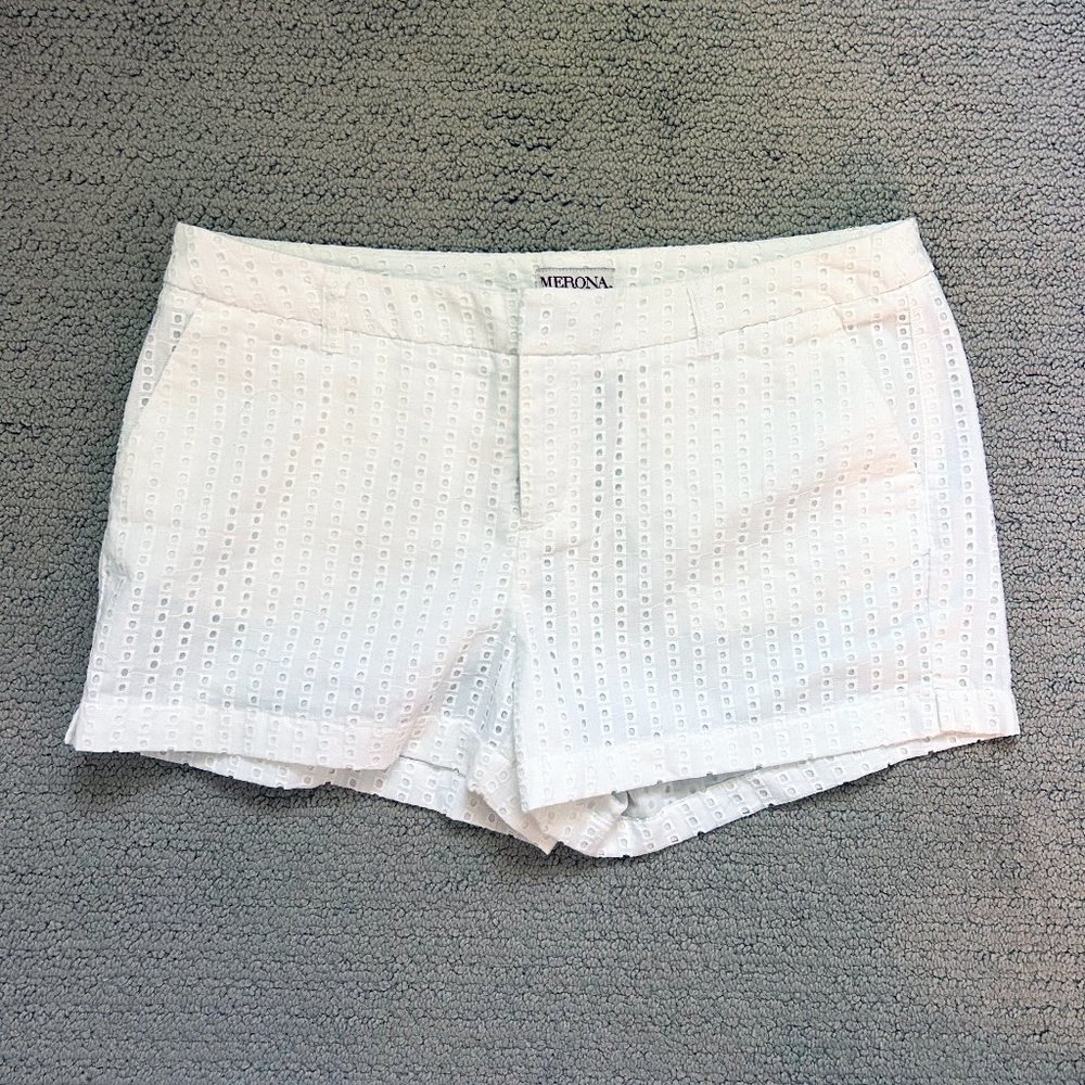 Target Merona White Eyelet Shorts - Size 10